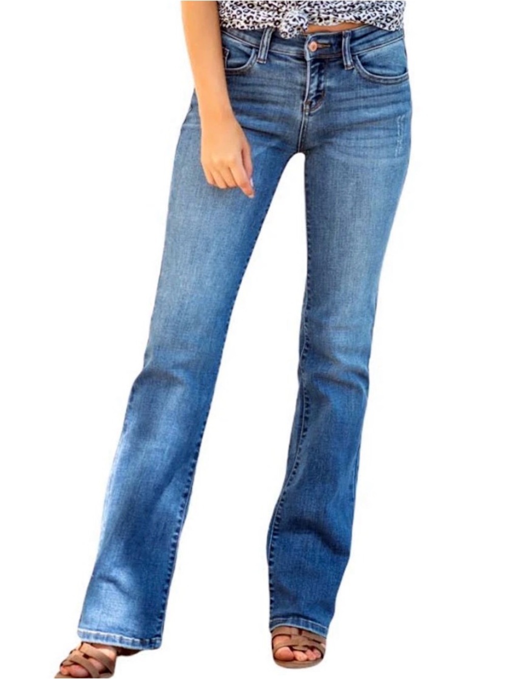 Judy Blue Boot Cut Short Denim Jeans Size 29 Stretchy